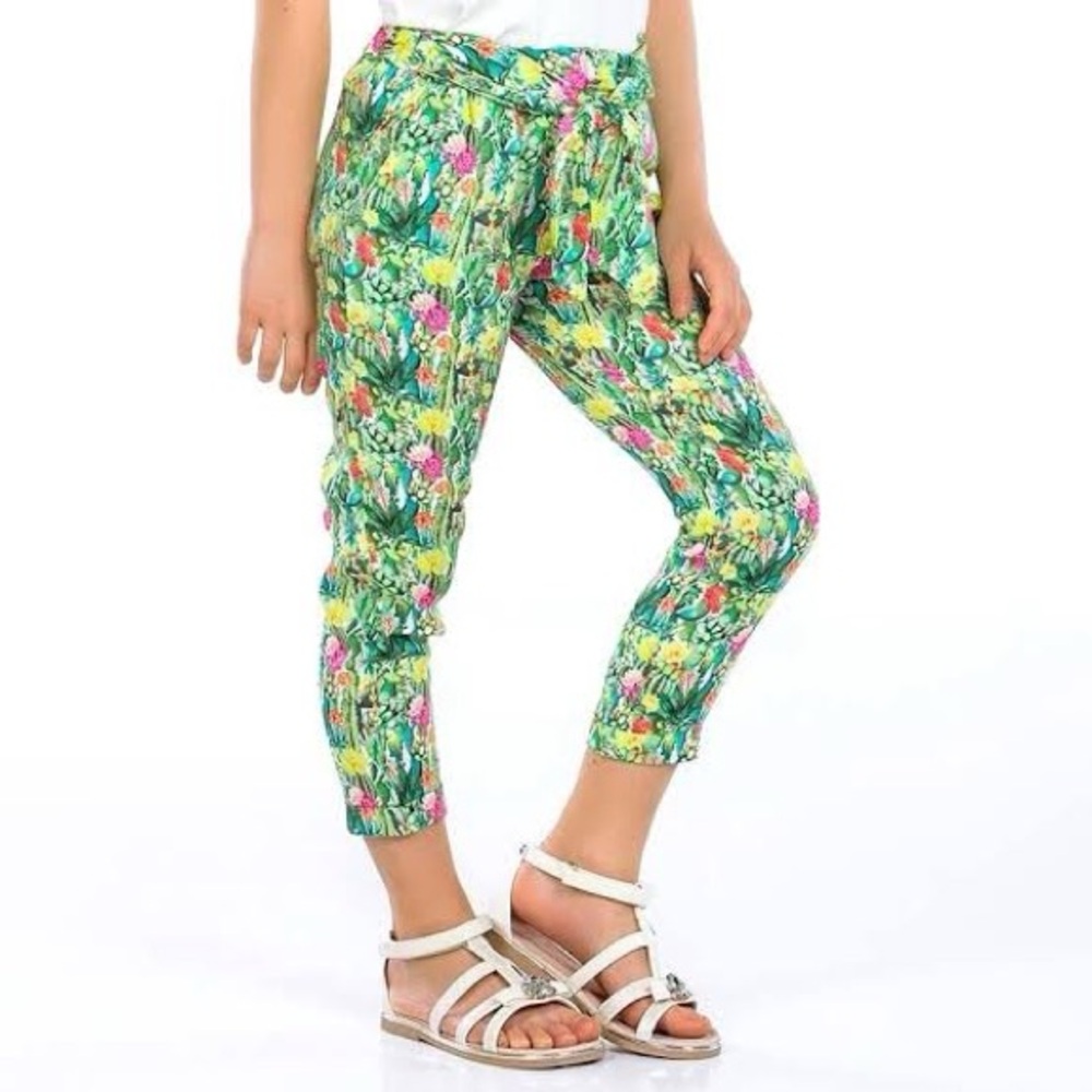 Size 6 Girls Mayoral Multicolor Floral Kids Pants